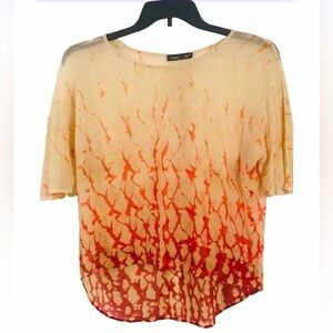 Gypsy 05 Anthropologie 100% Silk Tie Dye Tunic Blouse Top Size XS